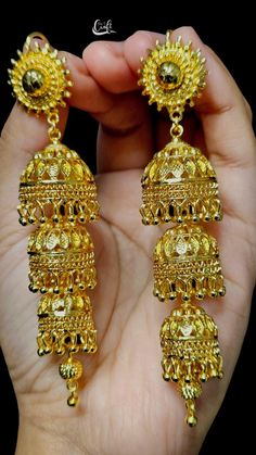 Few in Hand ❤️  Stunning Gold Finish Jhumka Earrings - Exquisite Handcrafted Jewelry ◼ 22k Dubai Gold plated Dangling Hoops Beaded Flower Jhumka Earrings for women.  ◼ Best Simple Gift for anyone. ◼ Handmade Hoop Earrings are so pretty.  ◼ We Ship SAME Day ( Orde before 1 pm) or Next working day from New York city with USPS standard 3-5 working day delivery service.  ◼ Ready to Gift. ◼ Premium Quality  ◼ Look like real Dubai gold jewelry.  Very lightweight jumka Earrings.  Details 💬:  ◼ Jewelry Jumka Earrings, Dubai Gold Jewelry, Gold Jhumka, Handmade Hoop Earrings, Jhumka Earrings, Simple Gifts, Jewelry Care, Gold Finish, Handcrafted Jewelry