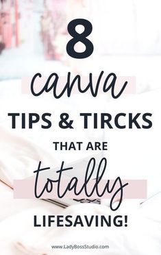 a bed with the text 8 canna tips and tricks that are totally lifesaving