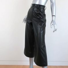 New with tags! Excellent condition. No flaws. Retails for $450! 59% polyurethane/39% viscose/2% elastane Wide Leg Cropped Pants, Black Faux Leather, Cropped Pants, Leather Pants, Fashion Inspo, Wide Leg, Faux Leather, Tags, Pants