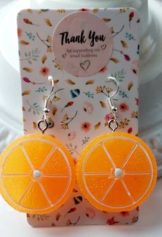 Cute KAWAII Retro Orange Slice Segment Resin Earrings 36mm Silver Plated Earring Hooks Orange Hypoallergenic Round Earrings, Hypoallergenic Round Orange Earrings, Gift Orange Hoop Earrings With Ear Wire, Nickel Free Orange Drop Earrings, Orange Hoop Earrings With Ear Wire As Gift, Orange Hoop Earrings With Ear Wire For Gift, Nickel-free Orange Drop Earrings, Orange Pierced Earrings As Gift, Orange Earrings With Ear Wire For Gift