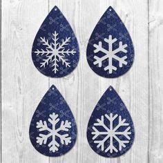 three snowflakes cut files are shown in blue and white, with the words sv