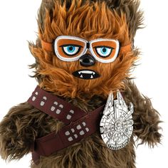 a star wars character with glasses and a chewie bear costume is shown in this image