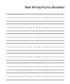 blank writing practice worksheet with lines in the middle and bottom, for students to use