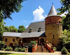 a castle like building with stairs leading up to it