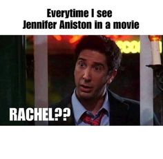 a man in a suit and tie with the caption rachel?