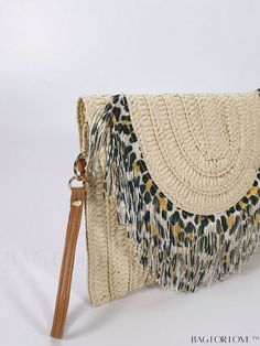 BagForLove - Leopard Flap Vacation Bag with Tassel Decor and Straw Material Product Description Color Beige Pattern Type Tropical Material Paper Closure Type Flap Style Vacation Type Straw Bag Bag Size Medium Size Chart INCH CM Bag Length Bag Width Strap Length Bag Height 11 inch 0.2 inch 5.9 inch 7.9 inch Bag Length Bag Width Strap Length Bag Height 28 cm 0.5 cm 15 cm 20 cm Details Pictures Similar Products h2 { text-align: center; } /* æ¢è¡ */ li{ white-space: normal; word-break: break-all; word-wrap: break-word; } .red-box { width: 100%; display: flex; flex-direction: row; flex-wrap: wrap; justify-content: center; } .red-box > div { width: 190px; height: 250px; margin: 10px; } .red-box > div > a > img { width: 190px; height: 250px; } .size-box { width: 100%; margin: auto; white-space: Fringe Decor, Bag With Tassel, Vacation Bag, Tassels Decor, Beige Pattern, Word Wrap, Bag Bag, Color Khaki, Flap Bag