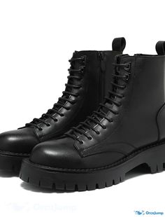 OrcaJump - Mens Combat Boots Business Casual Classic Daily Faux Leather Black Autumn Boots Business Casual, Mens Combat Boots, Style Business Casual, Combat Boots Men, Black Combat Boots, Boots Style, Business Fashion, Fashion Boots, Boots Men