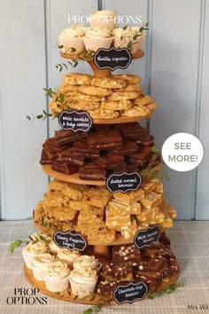 Image of a cupcake stand used as a wedding cake alternative. Cake Alternatives, Chocolate Fudge Cookies, Party Bites, White Chocolate Fudge, Dessert Bar Wedding, Wedding Cake Alternatives, Fudge Cookies, Cookie Table, Cupcake Stands