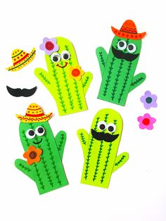 Cinco de Mayo Handprint Cactus Craft Fiesta Crafts, Cinco De Mayo Crafts For Kids, Guitar Crafts, Monster Craft, Coffee Filter Crafts, Mexican Crafts, Back To School Crafts, Handprint Crafts