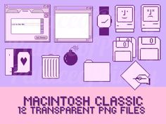 the macintosh classic is transparent and pixelated in this graphic design tool kit for macosk