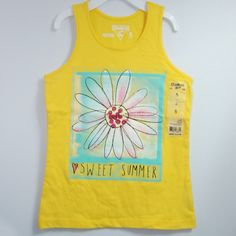 Nwt Sunshine Sweet Summer Yellow Flower Bbygirl Tank Sz 5 <3 ~Nwt Flower Bbygirl Yellow Sunshine Sweet Summer Tank Sz 5 ~~Cutie Lil Tank For The Cutie Lil Bbygirl<3~ ~Pair With Light Denim And White Kicks, For A Cute Fresh Bbygirl Look, Pair With Lil Yellow &/Or Pink Hair Clips For A Precious Bbygirl Vibeeeeee<3~ Ht: 43-45" Wt: 37-42 Lbs. Yellow Tops For Spring Playwear, Yellow Spring Tops For Playwear, Playful Tank Top For Beach, Cute Spring Cotton Tank Top, Summer Tank Top For Playwear In Spring, Summer Style Tank Top For Spring Playwear, Fun Cotton Tank Top For Spring, Floral Print Cute Playwear Tops, Cute Floral Print Tops For Playwear