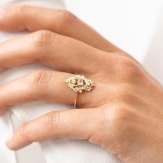 Drawing Room Ring – Melanie Casey Rosecut Diamond Ring, Drawing Room, Antique Roses, Antique Inspiration, Unique Diamonds, Delicate Rings, Rose Cut Diamond, Cluster Ring, Round Cut Diamond