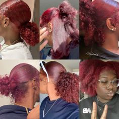 #burgundy #naturalhair Magenta Red Hair Color On Black Women, Burgundy Hair Dye On Black Women, Adore Burgundy Hair Color, Burgundy Dyed Hair Black Women, Burgundy Natural Hairstyles, Burgundy Afro, Died Hairstyles Hair Dye For Black Women, Burgundy 4c Hair, Burgundy And Red Hair