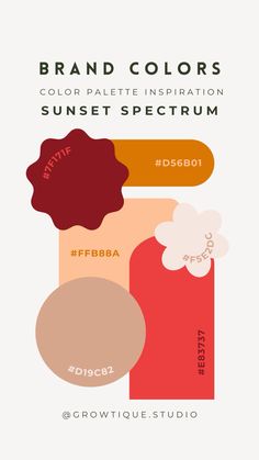 the brand colors scheme for sunset spectrum