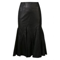 Flared leather godet skirt by Derek Lam 10 Crosby. - Color: Black- Material: 100% Lamb- Lightweight Leather- Imported.- Dry clean only. Size & FitModel is 5'11" wearing a size 4.Fits true to size, take your normal size. Godet Skirt, Derek Lam 10 Crosby, Full Skirts, Derek Lam, Everyday Essentials Products, Leather Skirt, Pencil Skirt, Size 4, Skirt