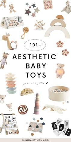 the cover of 101 + aesthetic baby toys by minimali mammaa co