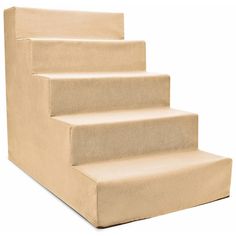 a set of beige stairs on a white background