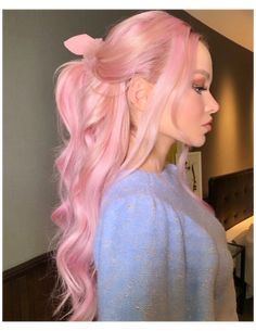 Long Pink Hair, Light Pink Hair, Pink Hair Dye, Pastel Pink Hair, Long Hairstyle, Trendy Hairstyle, Easy Hairstyle, Hair Color Purple