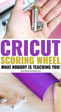 a person holding a purple object in their hand with the words circuiting wheel on it