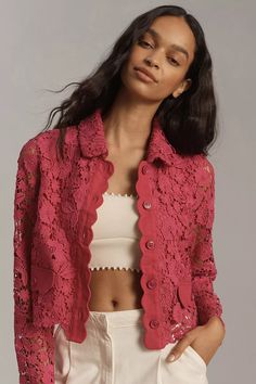 DOLAN Lace Lady Jacket | Anthropologie Embroidery Aesthetic, Aesthetic Jacket, Lilac Blazer, Boho Essentials, Lady Jacket, Anthropologie Jacket, Tent Dress, Lace Jacket, Eclectic Fashion