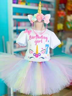 Tutu Shirt, Unicorn Birthday Outfit, Custom Birthday Shirts, Birthday Tutu Outfit, Girl Tutu, Tutu Outfits, Toddler Birthday, Birthday Tutu, Tutus For Girls