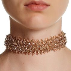 Elegant And Glamorous, This Choker Glitters With Its Lavish Beaded Design. An Added Extender Promises A Custom Fit. 1'' W X 12'' L With 4'' Extender Lobster Claw Clasp Goldtone Brass / Glass Imported Glamorous Rose Gold Necklaces For Party, Gold Sparkling Necklaces For Parties, Sparkling Choker Necklace For Party, Elegant Adjustable Embellished Necklaces, Rose Gold Beaded Jewelry For Party, Glamorous Embellished Rhinestone Necklace For Wedding, Glamorous Bedazzled Jewelry For Party, Gold Crystal Beaded Necklaces With Rhinestones, Embellished Crystal Beaded Necklaces For Party