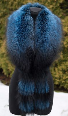 Platinum Saga Furs Ocean Wave Blue Silver Fox Fur 67" Shoulder Wrap Stole Scarf Snow Queen Costume, Skull Scarf, Winter Inspiration, Shoulder Wrap, Stole Scarf, Fashion Scarf, Snow Queen, Women Shawl, Ocean Wave