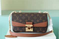 LV Marceau Monogram Canvas Caramel Brown For Women Brown Monogram Canvas Flap Bag With Removable Pouch, Brown Monogram Canvas Top Handle Shoulder Bag, Brown Monogram Canvas Bag With Detachable Strap, Flap Bag In Monogram Canvas With Branded Hardware, Flap Bags In Monogram Canvas With Branded Hardware, Monogram Canvas Bag With Branded Hardware And Flap Shape, Brown Monogram Canvas Rectangular Shoulder Bag, Designer Brown Flap Bag With Detachable Strap, Designer Brown Flap Bag With Adjustable Strap