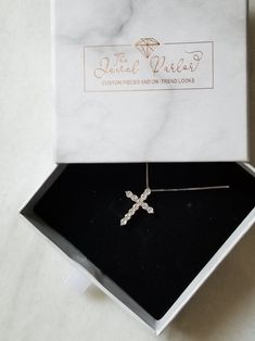 THIS ITEM SHIPS SAME OR NEXT-DAY 📦✈ Dainty 925 silver-plated cross with 11 zircon diamond crystals Strung on a delicate 18" chain Cross measures 1" in height Chain Headpiece, Cross Earrings Studs, Crystal Cross, Hand Of Fatima, Belly Chain, Hamsa Hand, Custom Bracelets, Diamond Crystal, First Communion