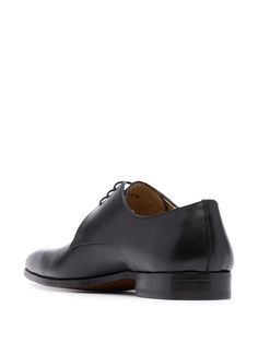 Magnanni Negro Leather Oxford Shoes - Farfetch Classic Lace-up Shoes With Textured Sole And Almond Toe, Timeless Oxford Lace-up Shoes For Derby, Timeless Almond Toe Dress Shoes For Derby, Timeless Plain Toe Oxfords With Leather Sole, Black Square Toe Oxfords For Business, Office Oxfords With Goodyear Welt And Plain Toe, Timeless Almond Toe Oxfords For Business Casual, Timeless Leather-sole Dress Shoes For Derby, Timeless Derby Dress Shoes With Leather Sole