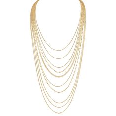 PRICES MAY VARY. STYLISH DESIGN - You'll effortlessly transform any look with this statement gold tone cubic zirconia necklace. With sparkling layers of delicate simulated diamond chains, this elegant yet trendy rhinestone long layering necklace perfectly compliments wedding, formal, and party looks. SUPERIOR QUALITY - Every detail has been fine-tuned for maximum quality, longevity, and comfort. Approximate Measurements: 33 inch with 3 inch extension. Cubic zirconia and high-shine gold-tone plat Gold Layered Clavicle Chain Necklace For Formal Occasions, Long Layered Necklaces, Diamond Statement Necklace, Sparkly Fashion, Diamond Chains, Zirconia Necklace, Cubic Zirconia Necklace, Cute Gift Boxes, Layered Chains