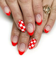 Red Summer Nails, Flag Nails, Western Nails, Summer Nail Designs, Cute Summer Nails, Nail Swag, Summer Acrylic Nails, Fire Nails