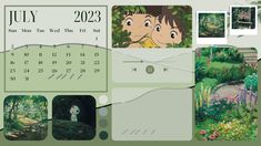 a calendar with images of people and animals in the forest, including an image of a man