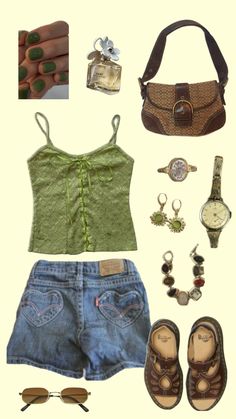 #outfitinspo #green #aesthetic #summer Green Outfit Aesthetic, Summer Shuffles, Downtown Outfits, Green Outfit, Outfit Aesthetic, Aesthetic Summer, Green Aesthetic