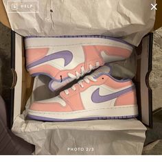 Super Cute, Arctic Punch Air Jordan 1 Youth Size 6.5 Equivalent To Women Size 8 Purple Jordans, Dunks Pink, Cute Jordans, Ideas Closet, Air Force Shoes, Nike Tennis Shoes, Fresh Shoes, Cute Sneakers, Fancy Shoes