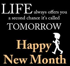 a black and white photo with the words happy new month written in gold on it