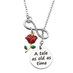 PRICES MAY VARY. 🌞Beauty And The Beast Necklace🌞 - "A tale as old as time." It makes a great gift for the Beauty And The Beast fans. Best way to show your love to your special one. 🌞Perfect Princess Gift🌞 - Perfect for any gift giving occasion, great gift for Christmas Day, Thanksgiving Day and Birthday to your Friends, Sisters, Daughter, Wife and Mom, etc, or just as a surprise to remind that special one how much you care! 🌞Measurement🌞 - Inspirational Necklace Length: 60 cm(23"); TIPS: M Beauty And The Beast Necklace, Belle Necklace, Princess Gifts, Princess Jewelry, Tale As Old As Time, Time Princess, Best Friend Necklaces, Special Necklace, Friend Necklaces