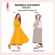 Hourglass Tips, Hourglass Styling, Hourglass Body Shape Outfits, Rectangle Body Shape Outfits, Shapeless Dress, Hourglass Figure Outfits, Petite Dressing, Hourglass Outfits, Fashion Terminology