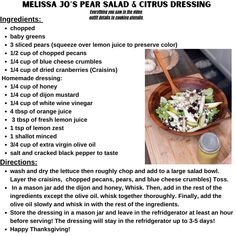 a recipe for salad with dressing in a wooden bowl