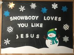 a bulletin board that says snowboy loves you like jesus