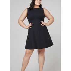 New Spanx L Perfect Fit Flare Dress Black Career Classic Slimming Sleeveless. Bust Is 16 In Across, Length Is 35 In Pleats Dress, Easter Dresses For Toddlers, Plum Dress, Mock Neck Dress, Column Dress, Crewneck Dress, Sleeveless Sheath Dress, Black Sleeveless Dress, Fit And Flare Dress