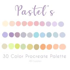 pastel's 30 color procreate palette