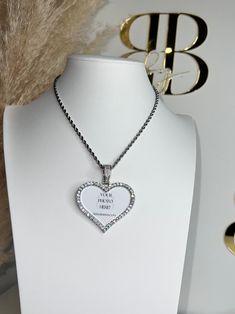 Custom Pendant Necklace, Custom Pendant, Custom Bling, Gold Rope Chains, Photo Pendant, Custom Pendants, Gold Heart Necklace, Silver Heart Necklace, Be Careful