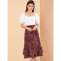 Featuring it's pretty ditsy floral print, this midi skirt is a summery option that can be worn with just about anything. Channel elegant style in this midi skirt, beautifully printed with a blossom print for a versatile look. It is made from lightweight fabric, adds definition to the free-flowing design. Falling to a waterfall midi hem, it sits high on the waist with a discreet side zip fastening. Summer days call for effortlessly feminine styles like the skirt.