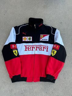 F1 Racing Jacket, Vintage Ferrari, Y2k Jacket