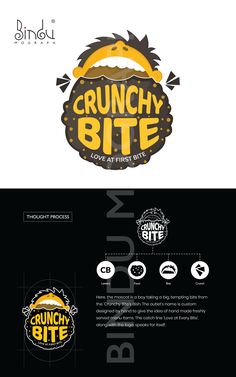 Crunchy Bite Logo logodesigner #modernlogo #logobranding. Fast Food Logo Design Creative, Logo Design Fast Food, Logo Cemilan Keripik, Snack Brand Logo, Food Logo Design Inspiration Creative, Fast Food Logo Design Ideas, Snacks Logo Design, Snack Logo Design Ideas, Food Logo Design Ideas Creative