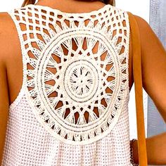 Stunning, High-Quality Material For Any Occasion Chic White Crochet Top For Summer, White Crochet Top For Day Out, Chic White Sleeveless Crochet Top, Chic White Crochet Top For Day Out, White Summer Crochet Top For Day Out, White Sleeveless Crochet Top For Vacation, White Bohemian Crochet Top For Day Out, Chic White Crochet Top For Beach, White Sleeveless Crochet Top For Day Out