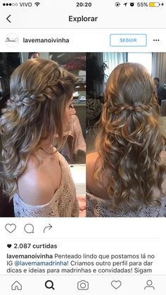 Color!! But also style Hair Styls, Grad Hair, Braided Crown, Ball Hairstyles, 1st Communion, Dance Hairstyles, Wedding Hairstyles Half Up Half Down, Wedding Hair Down, Penteado Cabelo Curto