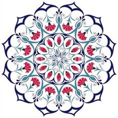 traditional ottoman tulip&carnation Middle Eastern Art, Arabesque Pattern