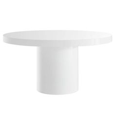 a white round table on a white background with no one around it or someone else